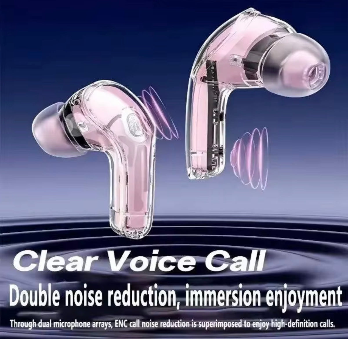 E45 Wireless Earbuds: Translucent Design, Immersive Sound & Smart LED Display