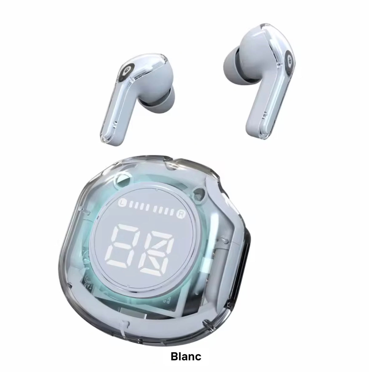 E45 Wireless Earbuds: Translucent Design, Immersive Sound & Smart LED Display