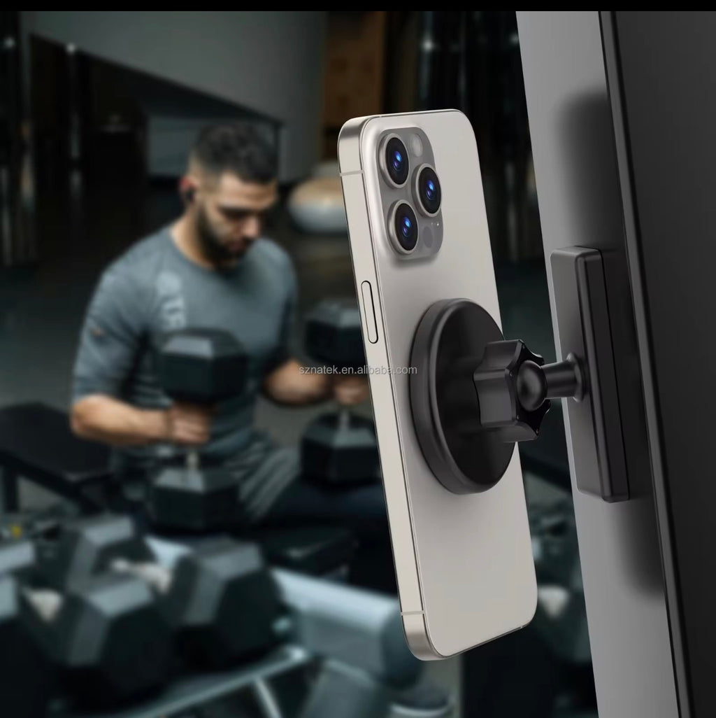 Soporte magnético universal para teléfono para gimnasio y actividades (N52, rotación 360°)