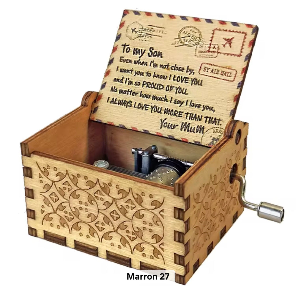 Boîte à Musique en Bois Gravée – Le Cadeau Sentimentale & Intemporel pour vos Proches