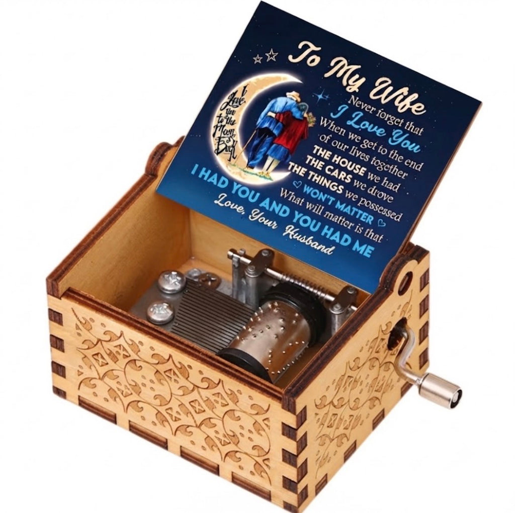 Boîte à Musique en Bois Gravée – Le Cadeau Sentimentale & Intemporel pour vos Proches