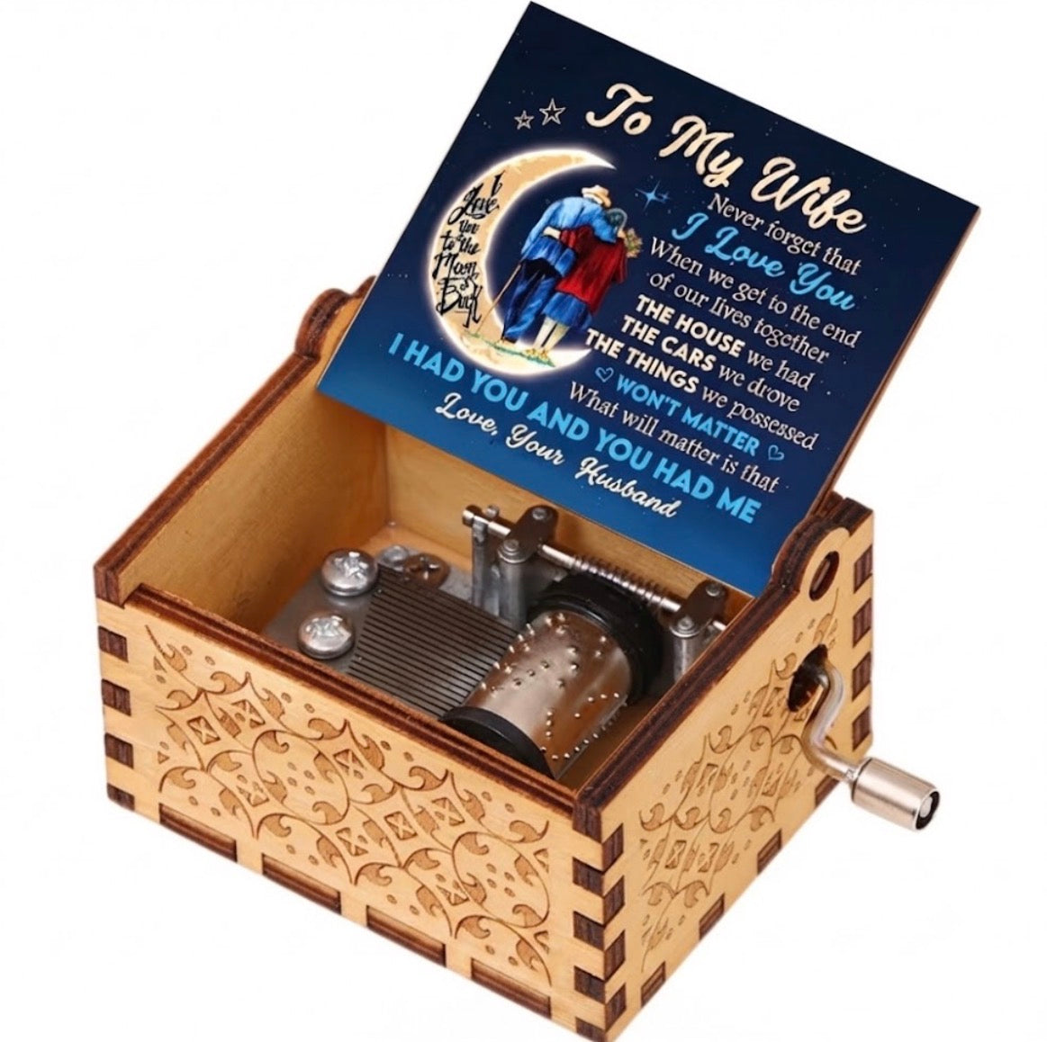 Boîte à Musique en Bois Gravée – Le Cadeau Sentimentale & Intemporel pour vos Proches