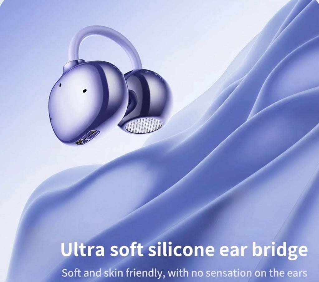 Auriculares Bluetooth 6.0 Open Ear Clip – Sonido envolvente Hi-Fi, 38 horas de autonomía, diseño ergonómico e inteligente con asistente de IA