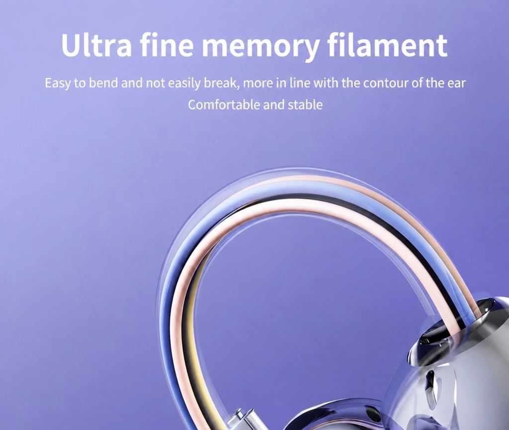 Auriculares Bluetooth 6.0 Open Ear Clip – Sonido envolvente Hi-Fi, 38 horas de autonomía, diseño ergonómico e inteligente con asistente de IA