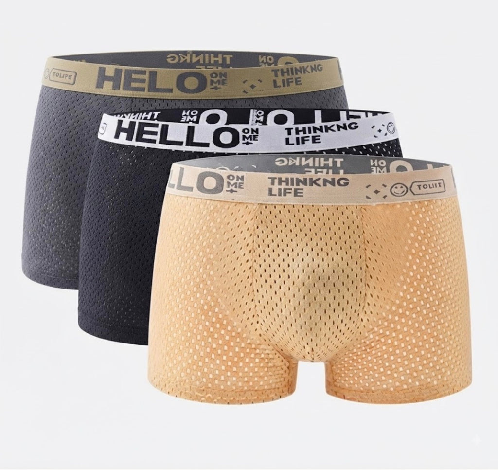 Lot de 3 Boxers Homme "Ice-fresh" – Confort Sportif & Fraîcheur Absolue (Taille M)