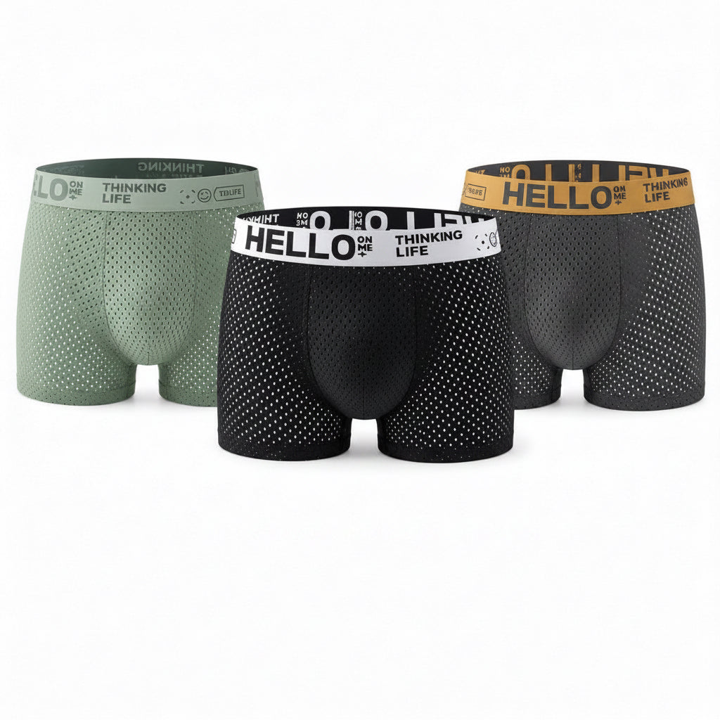 Lot de 3 Boxers Homme "Ice-fresh" – Confort Sportif & Fraîcheur Absolue (Taille M)