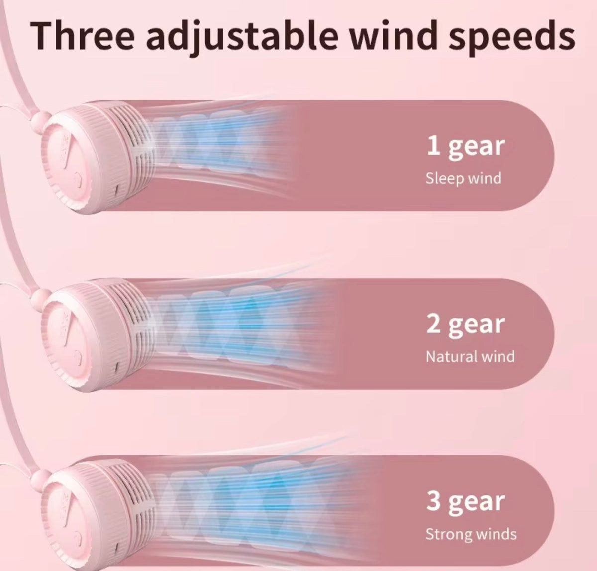 Mini Ventilateur de Cou Portatif Sans Pales – Rechargeable USB, Orientable 360°