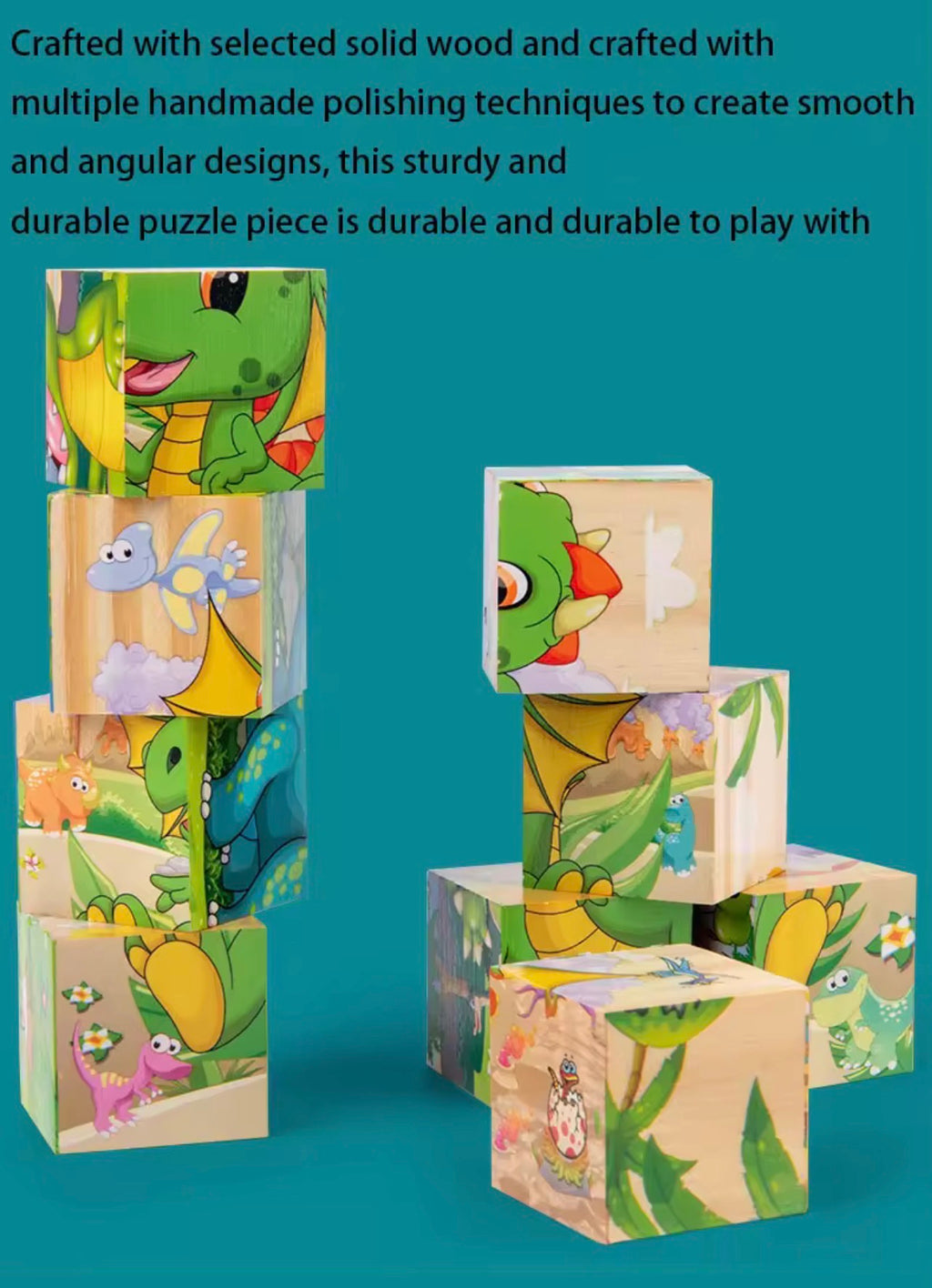 Puzzle Cubes 3D Éducatif – 6 Puzzles en 1 pour Enfants (9 Blocs)