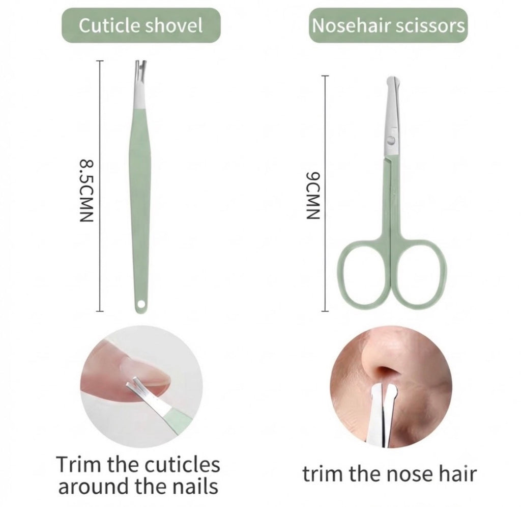 Kit de Manucure et Pédicure Professionnel 18 en 1 — Trousse de Soin Complète en Acier Inoxydable avec Étui Rigide