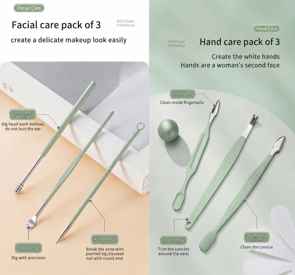 Kit de Manucure et Pédicure Professionnel 18 en 1 — Trousse de Soin Complète en Acier Inoxydable avec Étui Rigide