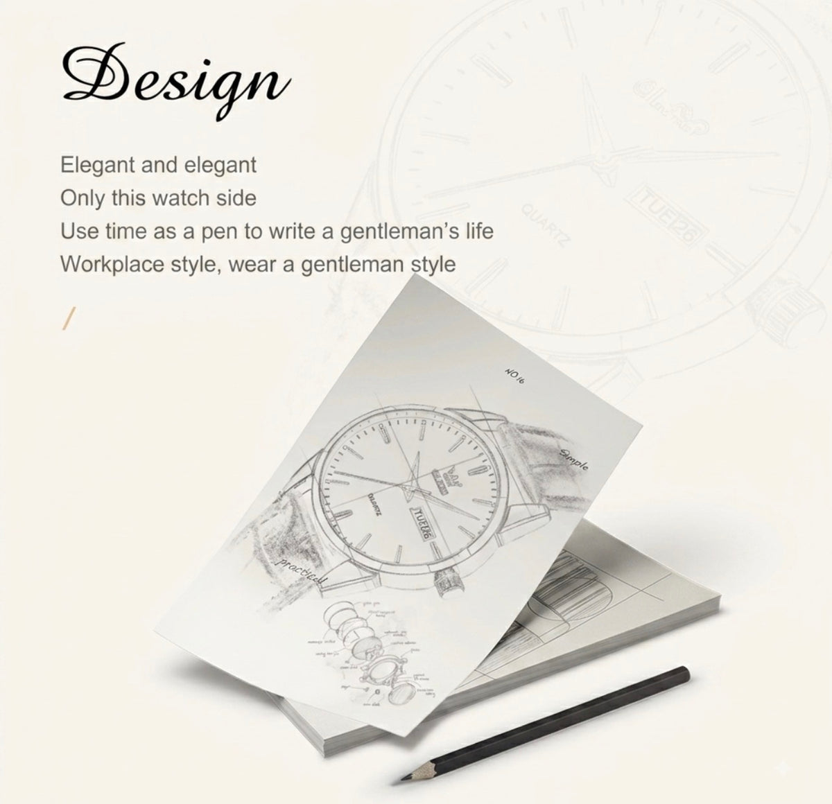 Reloj de cuarzo Olevs Premium para hombre – Esfera analógica con fecha y día, resistente al agua 3 ATM | Correa de cuero genuino y diseño de negocios clásico