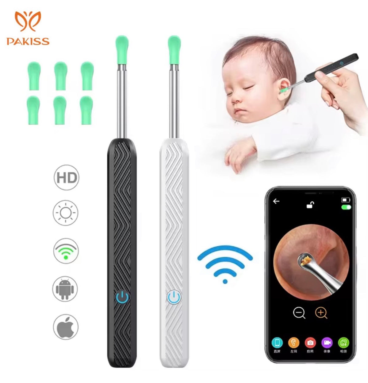 Smart Ear Cleaning Kit with Integrated Otoscope Camera