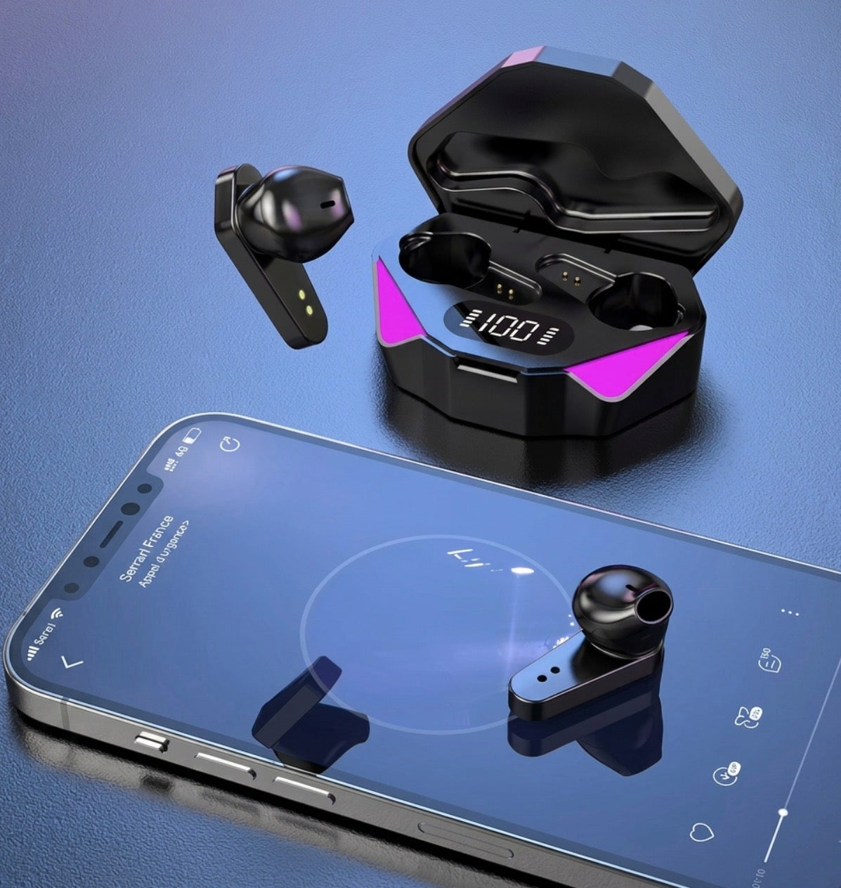 Écouteurs Sans Fil TWS X15 - Bluetooth, Mode Gaming Faible Latence & Boîtier à Affichage LED
