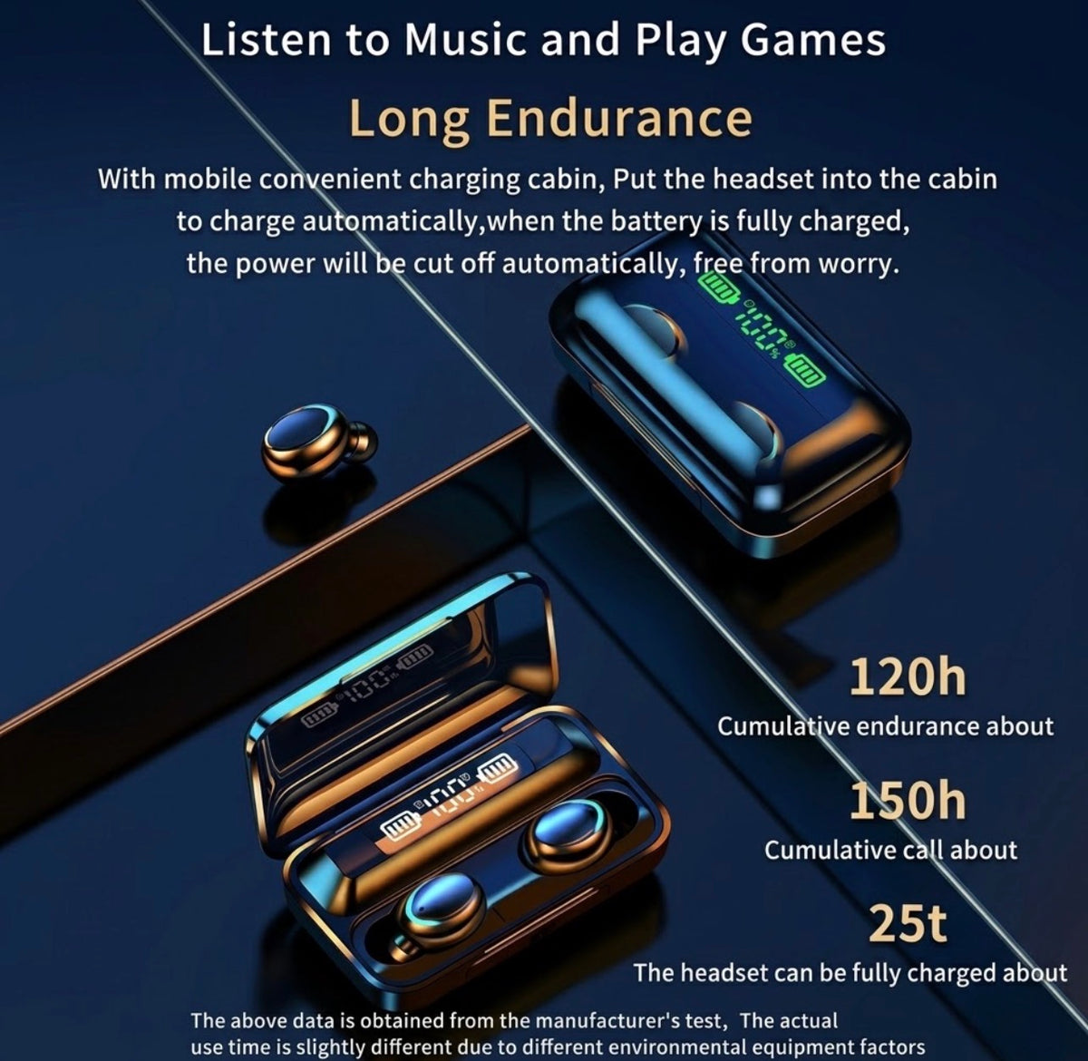 Auriculares Inalámbricos F9-5C TWS – Bluetooth 5.0, Reducción de Ruido 9D, Estuche de Carga de 1200 mAh y Resistencia al Agua IPX7